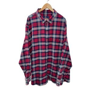 Vineyard Vines 4XT Tucker Shirt Mens 4X Tall Red Blue Plaid Stretch Flannel LS